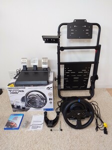 【中古】スラストマスター Thrustmaster T300RS GT Edition＋ハンコンスタンド＋PS4ゲームソフト