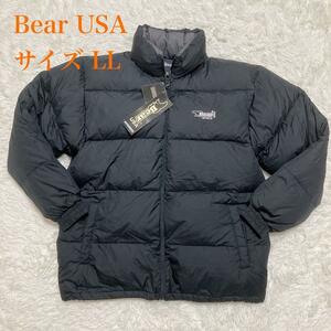 【未使用タグ付き！新品】【極暖】【肉厚】ベアー ユーエスエー Bear USA メンズ LL ダウンジャケット ボリューム フェザー ブラック ロゴ