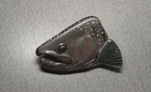 ハンドメイド　1点物　ドデカ！イワナ　岩魚　ヘッドブローチ