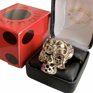 【即決】美品 テンダーロイン SKULL RING 8K ボルネオ スカル リング