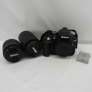 【中古品】Nikon ニコン デジタル一眼レフカメラ D5300 AF-P ダブルズームキット(18-55ｍｍ/70-300ｍｍ) ブラック 11468376 0107