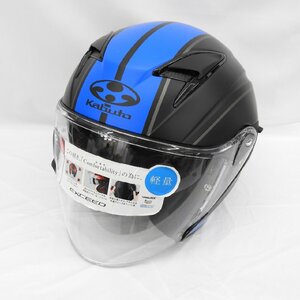 【美品】OGK Kabuto ジェットヘルメット EXCEED DELIE エクシード デリエ フラットブラックブルー サイズ：L(59-60cm) 11467897 0107
