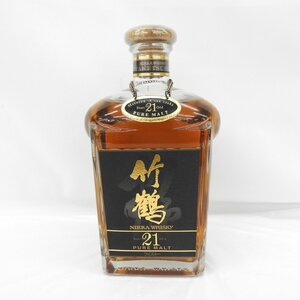 【未開栓】NIKKA ニッカ 竹鶴 21年 ピュアモルト 角瓶 ウイスキー 700ml 43% 11473192 0109