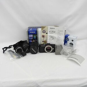 【中古品】OLYMPUS ミラーレス一眼レフカメラ PEN Lite E-PL6 ダブルズームキット ブラック+BCL-0980フィッシュアイ 11482267 0124