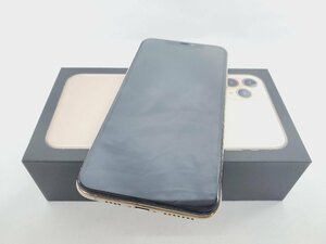 1円～【美品】国内版 SIMフリー スマートフォン Apple iPhone11 Pro Max 64GB MWHG2J/A ゴールド 957120523 0110