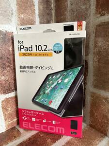 エレコム iPad 10.2 第9/8/7世代 (2021/2020/2019年) ケース ソフトレザー 2アングル 軽量 ブラック TB-A19RPLFBK