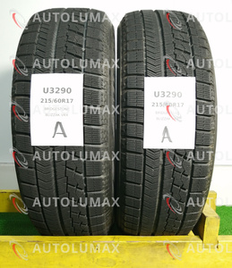 215/60R17 96Q Bridgestone BLIZZAK VRX 中古 スタッドレスタイヤ 2本セット 送料無料 215/60/17 ブリヂストン U3290.A