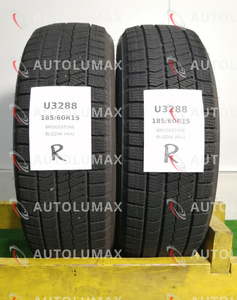 185/60R15 84Q Bridgestone BLIZZAK VRX2 中古 スタッドレスタイヤ 2本セット 2022年製 ブリヂストン U3288.R