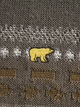 Golden Bear ゴールデンベア ロゴ刺繍 柄生地 胸V ニットセーター M_画像3