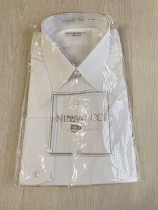 未使用 Nina Ricci ニナリッチ メンズワイシャツ ドレスシャツ ホワイト無地 ブランドシャツ ドレスシャツ