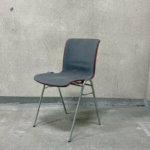 = Kotobuki KOTOBUKI Yanagi Sori FRP side chair special order red shell gray fabric start  King base Vintage High type 