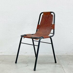 〓 ダル・ヴェラ Dal Vera レザルクチェア Les Arcs Chair ダイニングチェア シャルロット・ペリアン レザー スチール ビンテージ 希少