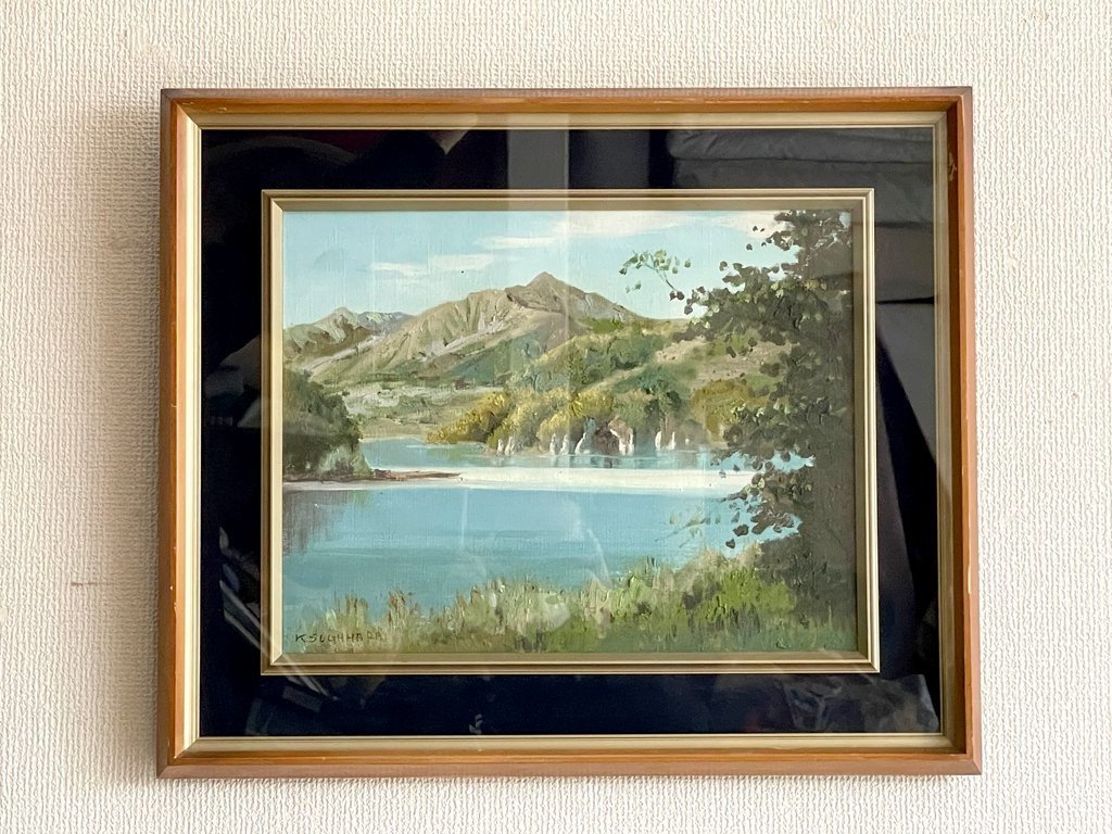 ● 菅原慶吾 Keigo Sugahara 『赤谷湖』 油彩画 額装品, 絵画, 油彩, 自然, 風景画