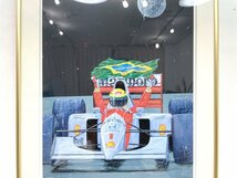 ● 角谷やすひと リトグラフ 月 版画 F1 アイルトン・セナ 限定品 300部限定 23/300 額装品_画像4