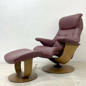 * Karimoku karimoku The * First THE FIRST reclining chair RU72 M size original leather oak material ottoman attaching RU01 M size beautiful goods 