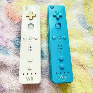 【ジャンク品】Wiiリモコン　2本セット　青　白 リモコン 任天堂 Nintendo