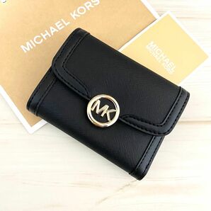 新作 MICHAEL KORS折り財布 マイケルコース ブラック 折り財布