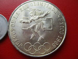 メキシコ★Mexico★25ペソ記念銀貨★1968年★オリンピック記念銀貨★ASW= 16g★未使用
