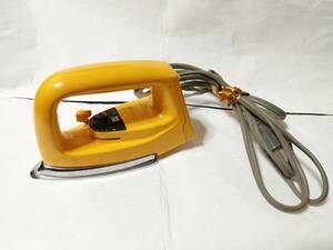 [ used beautiful goods ] National national small size iron yellow color yellow NI-125A operation verification ending Showa Retro antique small 