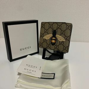 美品　GUCCI グッチ PVCレザー　蜂　ビー　折り財布　付属品付き