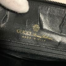 良品　GUCCI グッチ　オールド　シェリーライン　レザー　クラッチバッグ セカンドバッグ　ブラック _画像7