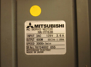 新品　三菱 Mitsubishi HA-FF63B サーボモーター　6ケ月保証