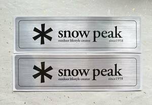 snow peak(スノーピーク)　メタリック ロゴステッカー　シルバー(大)2枚