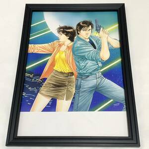 CITY HUNTER イラスト 額装品 A4サイズ ポスター風 インテリア 北条司 シティーハンター 冴羽 槇村香 025