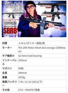 G&G 新品未使用　電動ガン EMG SEEKINS PRECISION SBR8　G2　イフリートモーターETU 電子トリガー　