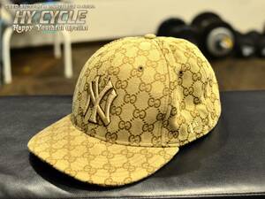 詳細不明 7 5/8 61cm NEW ERA ニューエラ ベースボールキャップ GG 柄 NY ニューヨークヤンキース 帽子 59 FIFTY 検)GUCCI グッチ hiphop