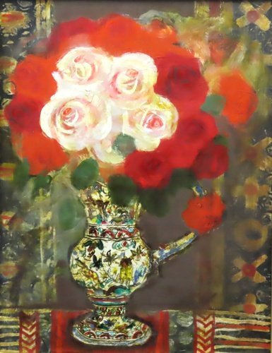 Une œuvre du regretté peintre occidental populaire Keiichi Kiyohara, taille 10 Rose [Galerie Masami, 5, 500 pièces exposées], Peinture, Peinture à l'huile, Nature morte