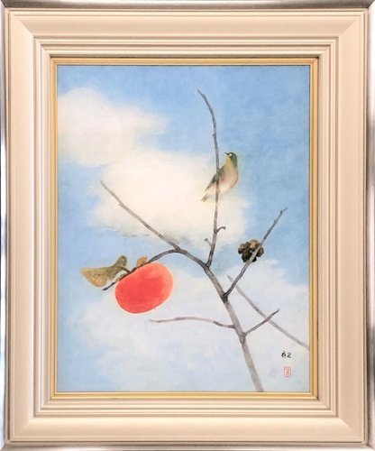 Werke später japanischer Maler, Mitglieder der Japan Art Academy Kan Hamada 10P Autumn Haru [Masamitsu Gallery, 5000 ausgestellte Werke], Malerei, Japanische Malerei, Blumen und Vögel, Vögel und Tiere