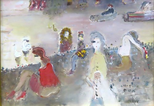 已故西洋画家小田弘树的作品, 日本艺术院会员, No.4 泉水水景, 巴黎【正光画廊】成立53年, 它是东京最大的美术馆之一。*, 绘画, 油画, 自然, 山水画