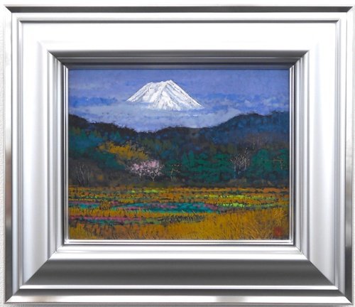 Goto Sumio Fuji reflejado en la pintura japonesa de primavera Sello compartido 6F [Galería Masami]*, Cuadro, pintura japonesa, Paisaje, viento y luna