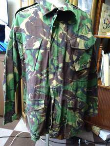 HM19　フォークランド戦争　英軍P85-一般兵科用SMOCK　COMBAT　DPM厚手迷彩ジャケット8415-99-130-5885サイズ180・104　英国　綿　中古１枚