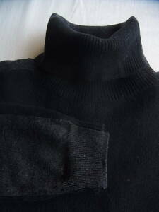 SAGE DE CRE'T サージュ デ クレ　ウール100% 2トーン　タートルネックセーター　サイズ S ブラック × ミディアムグレー系