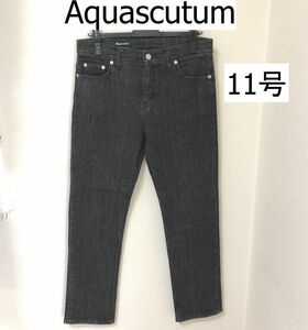 Aquascutum　アクアスキュータム　レディース　ジーンズ　11号　L　大きいサイズ　ブラック　黒