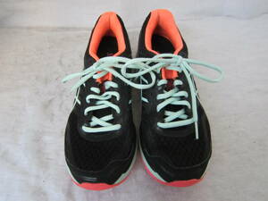 asics LADY GT-2000 NEWYORK 5　　アシックス レディGT2000 ニューヨーク５　(TJG523)　黒/オレンジ/薄緑　wm24㎝ US7　　着用少　ok2312D