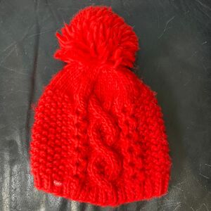 【バートン】Burton ニット帽 赤 ニットキャップ ポンポン キッズ 子供 女性