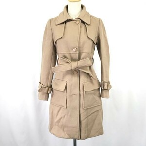 ボタン欠け特価★ミッシェルクラン/MICHEL KLEIN★ウール100％/ロングコート【38/レディースM/ベージュ/beige】Coat/Jacket◆BH458