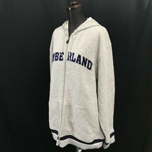 ティンバーランド/Timberland【メンズM】胸元ビッグロゴ/裏地起毛/スウェット/ジップアップパーカー【グレー/gray】Jumper◆BH488_画像1