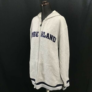  Timberland /Timberland[ men's M]. origin big Logo / lining nappy / sweat / Zip up Parker [ gray /gray]Jumper*BH488