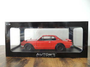 ★【ジャンク品】【コレクション整理品】No.77444 AUTOart オートアート1/18 NISSAN SKYLINE GT-R(KPGC10)TUNED VER.(RED)