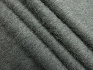 イタリア ウール混 モヘア コート ジャケット 厚地 巾148cm 長3m グレー [m213]