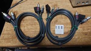 SONY　ステレオ RCAケーブル付D端子 ケーブル　約1m　2本セット　未確認ジャンク