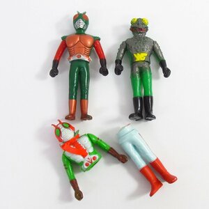 ポピー製 スカイライダー / ガメレオジン / 仮面ライダーX / V3 ソフビ フィギュア まとめ セット レトロ 当時物 ■U8338