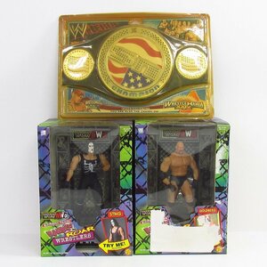 TOYBIZ トイビズ RUMBLE N ROAR WRESTLERS WCW スティング & ゴールドバーグ フィギュア / WWE ベルト まとめ セット ※ジャンク品 ■U8645