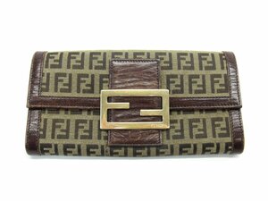 FENDI フェンディ Wホック ウォレット ズッカ柄 長財布 ∠UP4020