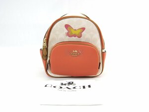 未使用品 COACH コーチ ミニ リュックサック 蝶 シグネチャー バタフライ C8257 鞄 ∠UP4038