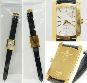 BAUME & MERCIER Hampton rek tongue gyula- hand winding Cal.BM7736 750YG after market belt used wristwatch ^WP1812